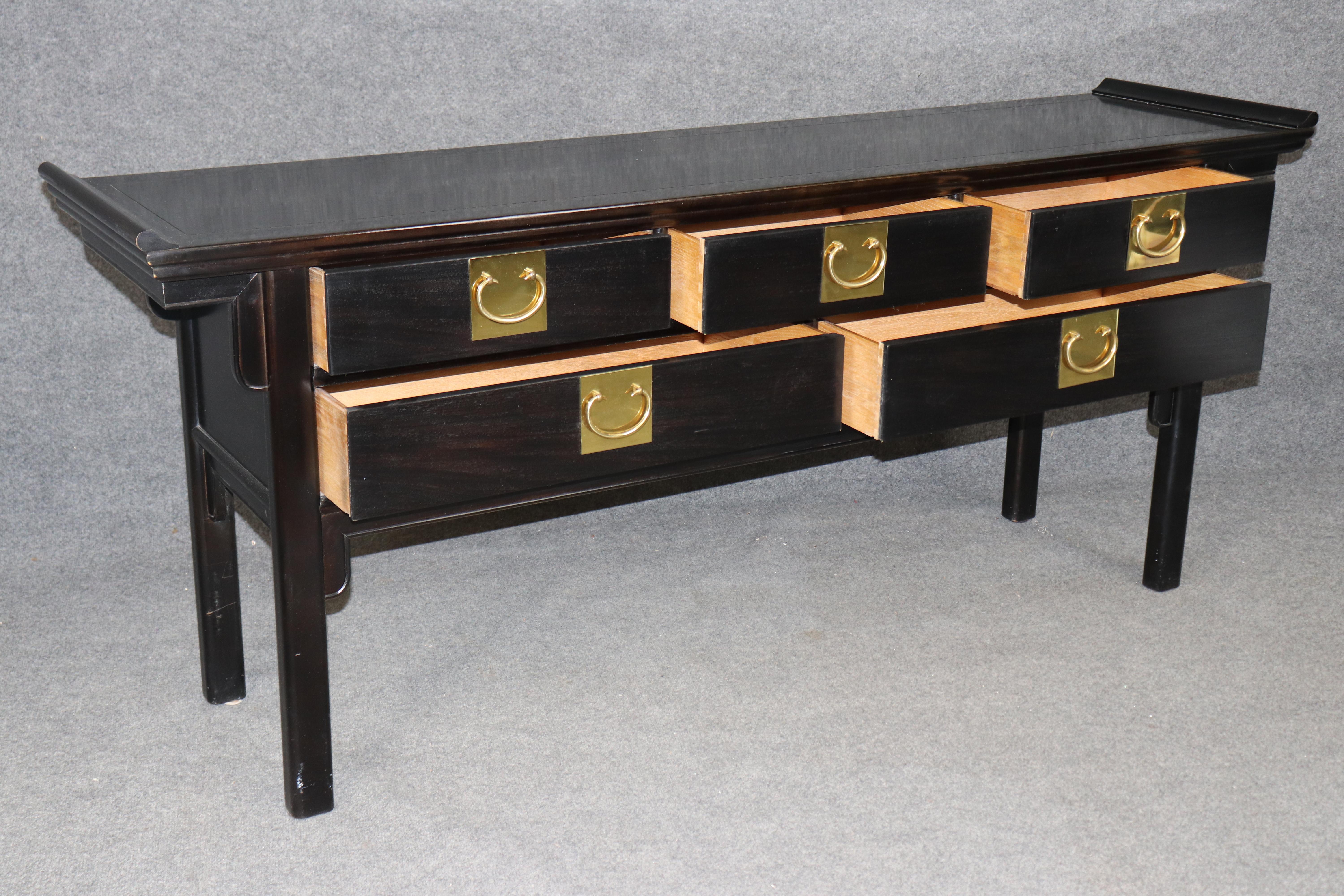 Sculpté Table console Chinoiserie de style Vintage Century Chin Hua en vente