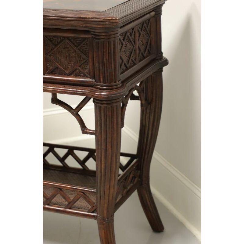 Regency CENTURY Faux Bamboo Rattan and Mottled Composition Console Table