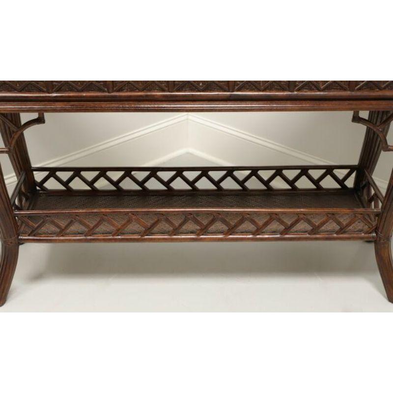 CENTURY Faux Bamboo Rattan and Mottled Composition Console Table 3