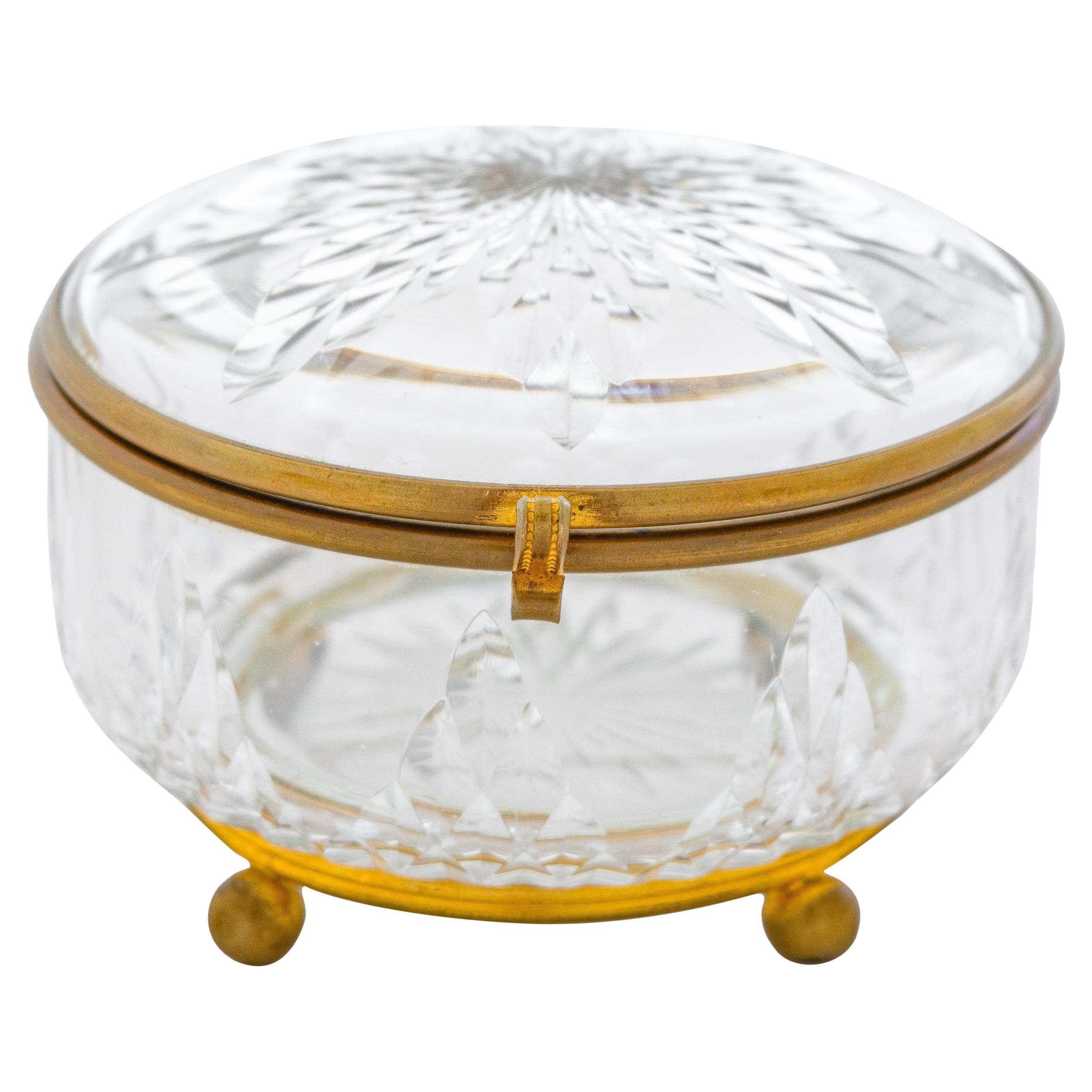 Vintage Century French Circular Cut Glass Box