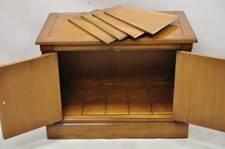 Vintage Century Furniture Hollywood Regency 2 Door Walnut Record