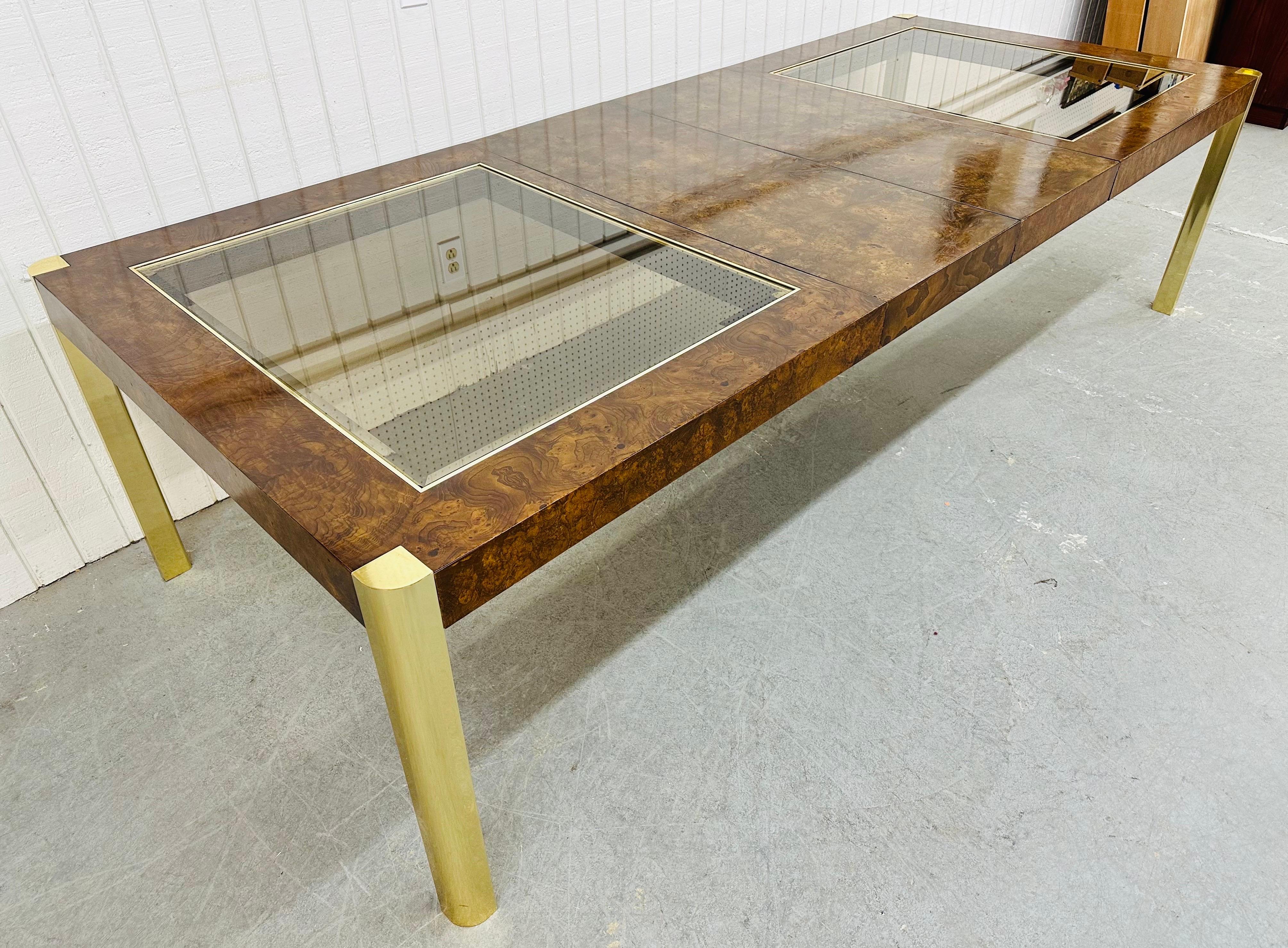 Mid-Century Modern Vintage Century Furniture Modern Burled Walnut Dining Table