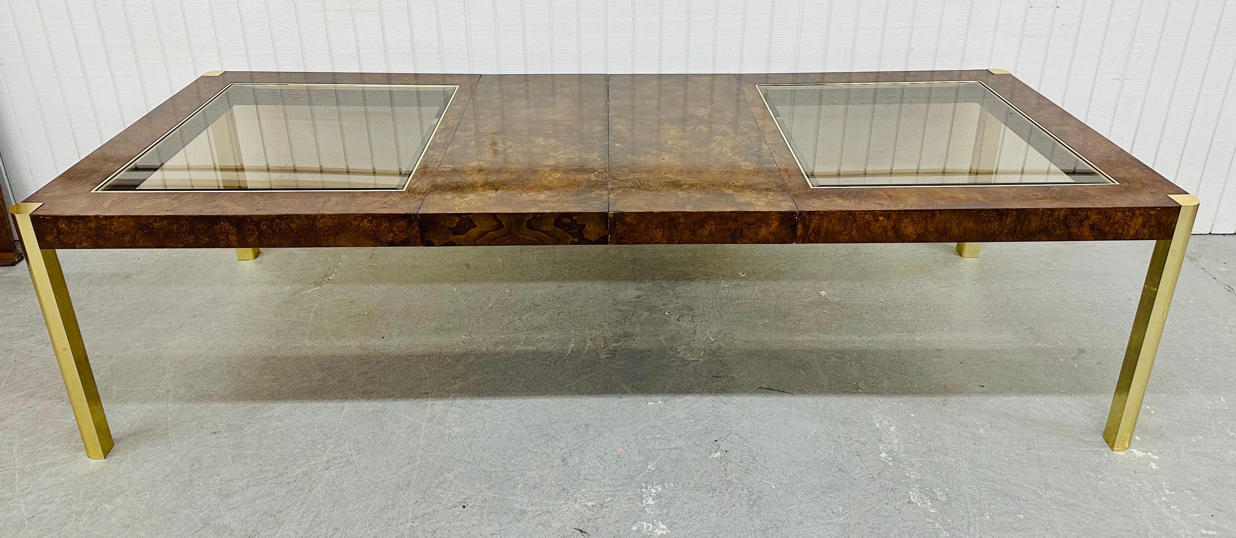 American Vintage Century Furniture Modern Burled Walnut Dining Table