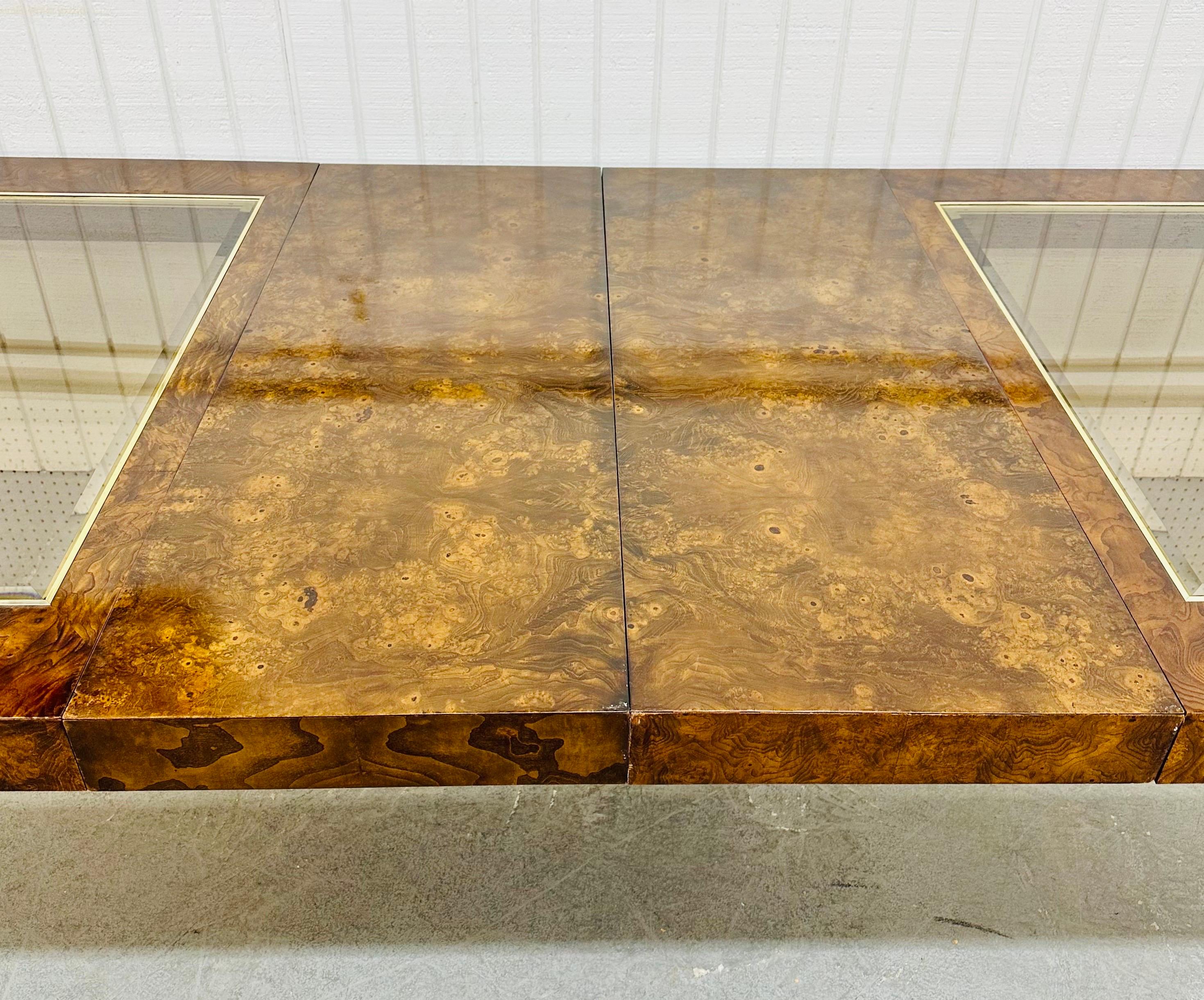 20th Century Vintage Century Furniture Modern Burled Walnut Dining Table