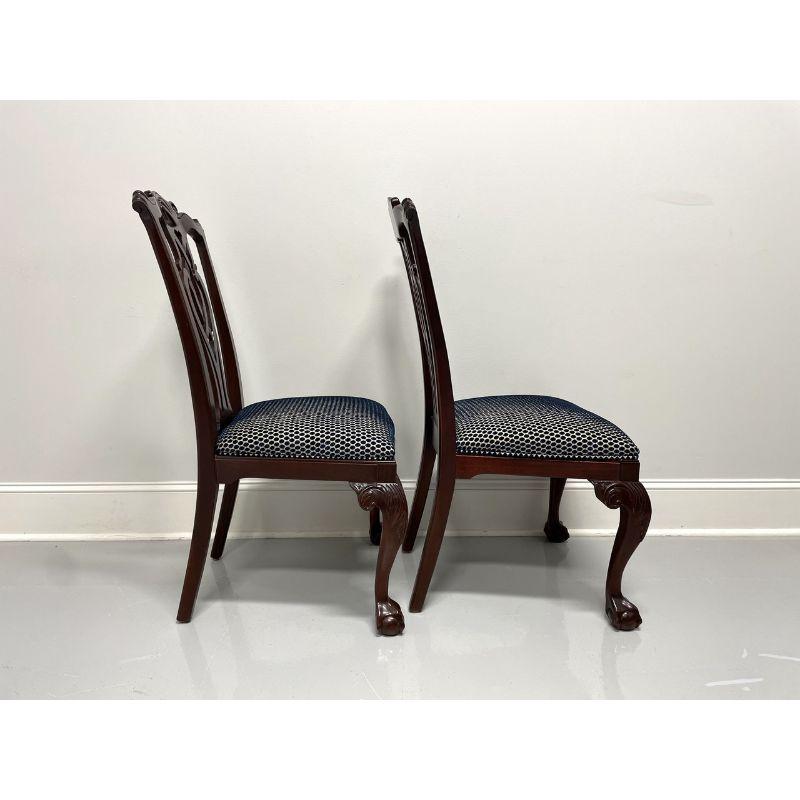 American CENTURY Mahogany Chippendale Ball in Claw Dining Side Chairs - Pair