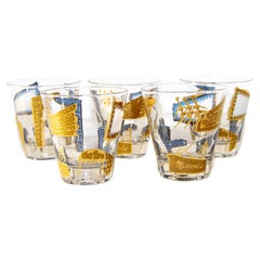 Vintage Cera 22k Gold Cocktail Glasses Marquee Copacabana Folie Bergere Mocambo