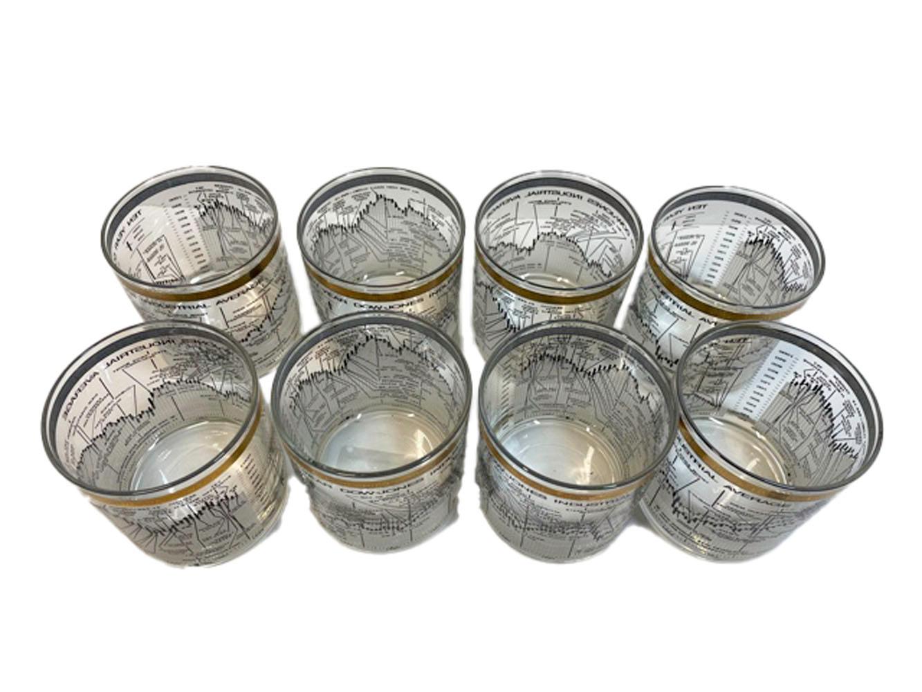 8 Mid-century rocks glasses by Cera Glass in the 