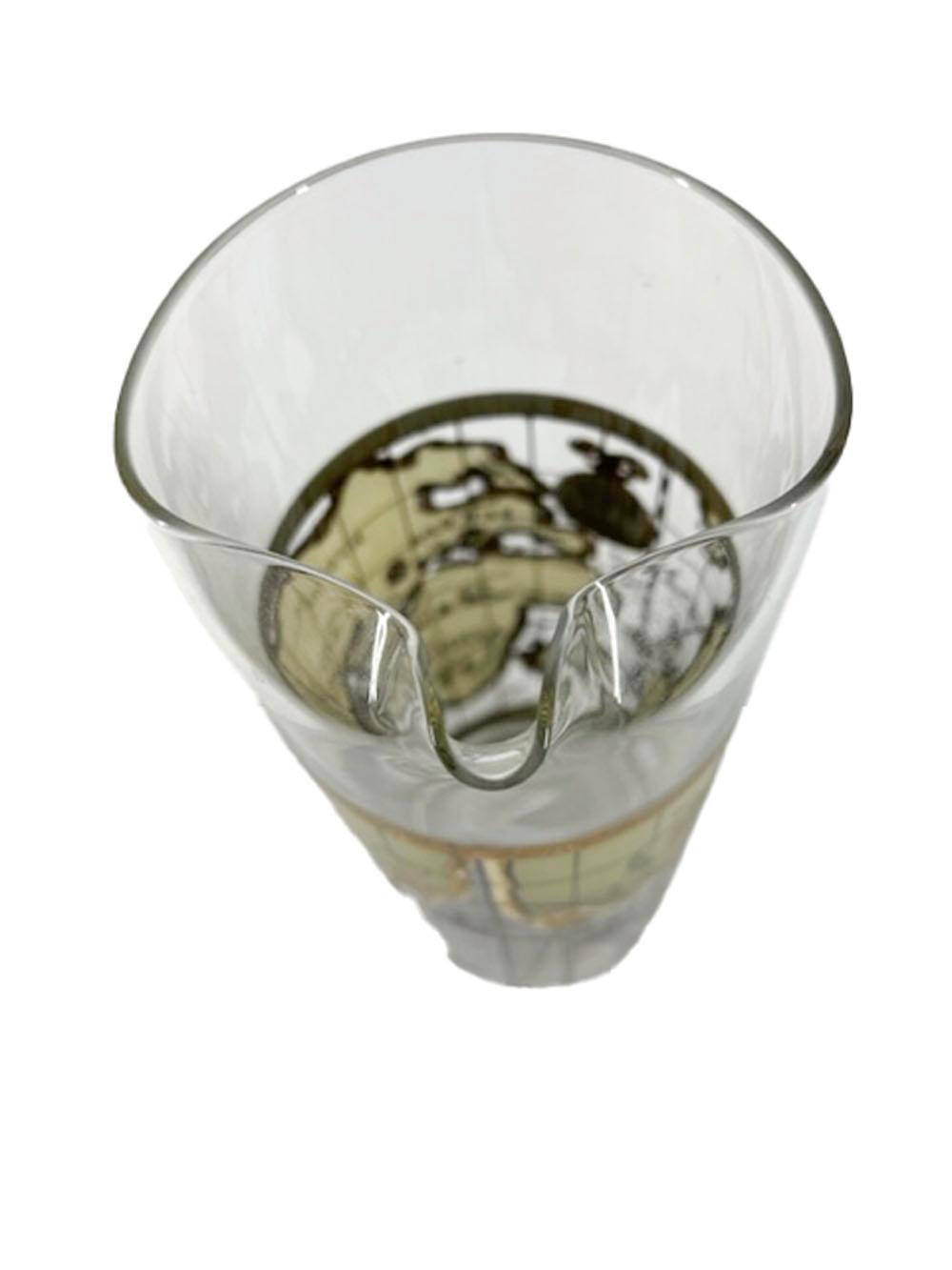 Mid-Century Modern Pichet à cocktail en verre céramique vintage au motif du Vieux Monde en vente