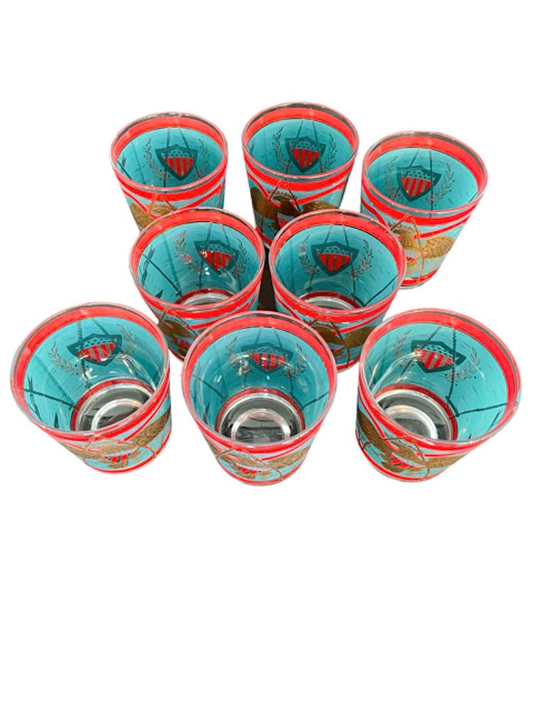 Vintage Cera Glassware "E Pluribus Unum" Regimental Drum Old Fashioned