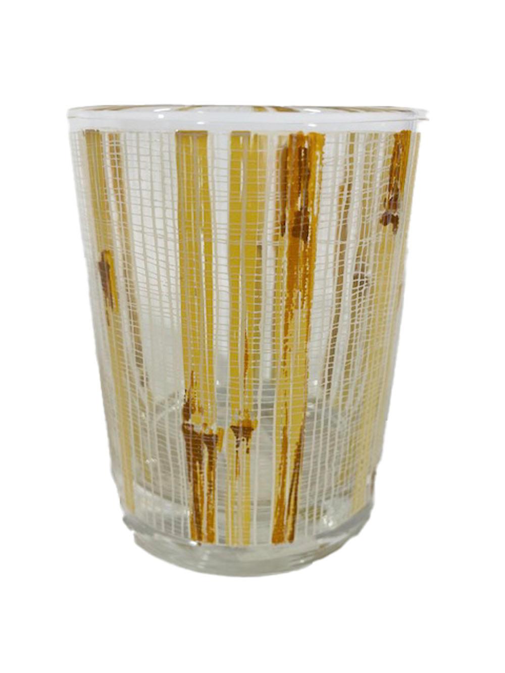 20th Century Vintage Cera Glassware for Neiman-Marcus Rocks Glasses in a Bamboo Design