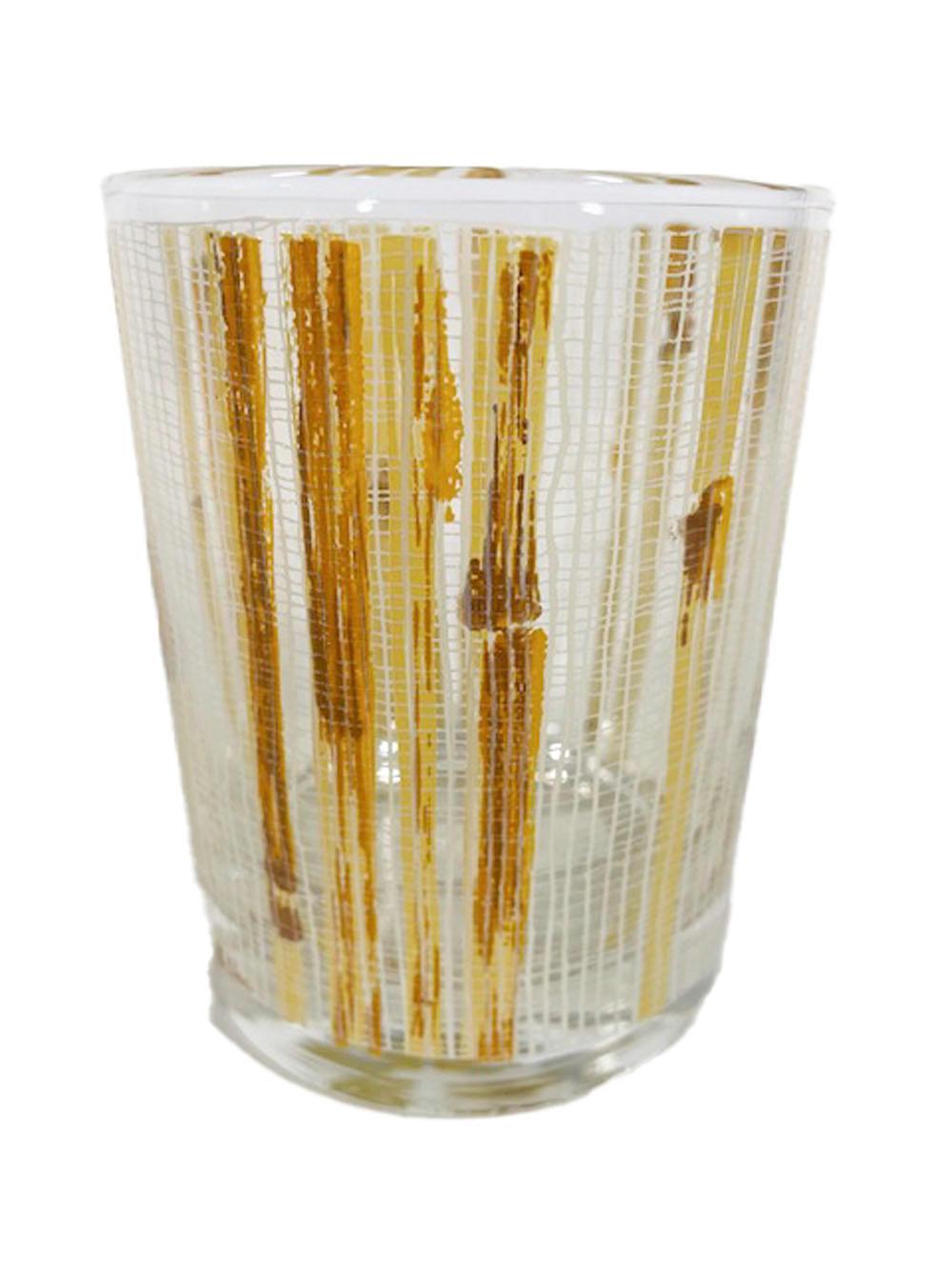Vintage Cera Glassware for Neiman-Marcus Rocks Glasses in a Bamboo Design 1