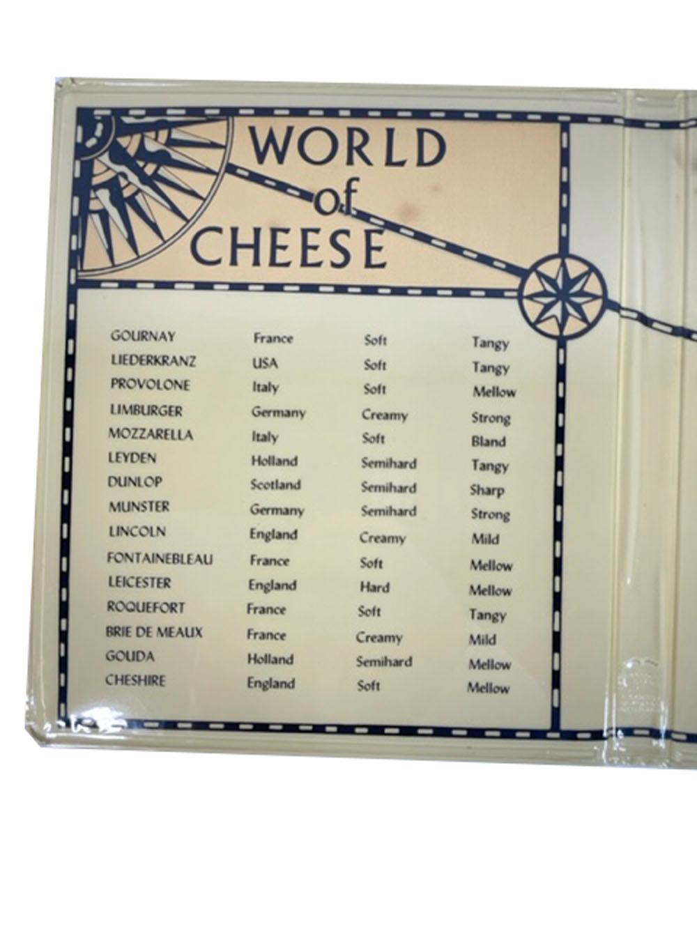 Américain Planche à fromage vintage Cera Old World Map, en forme de livre, World of Cheese en vente