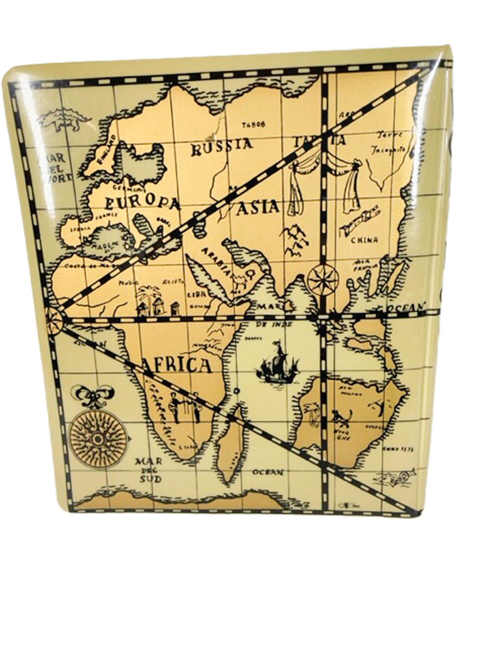 Vintage Cera Old World Map, Book Form Cheese Board, World of Cheese In Good Condition For Sale In Nantucket, MA