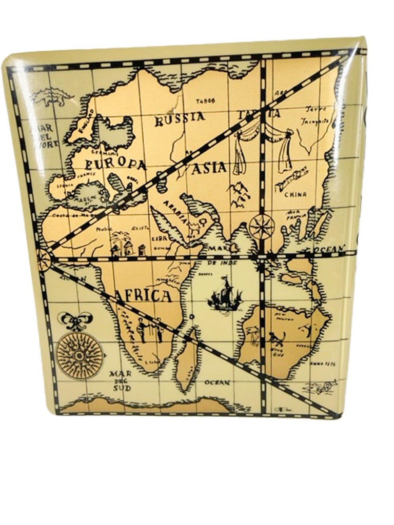 Vintage Cera Old World Map, Book Form Cheese Board, World of Cheese For Sale 1