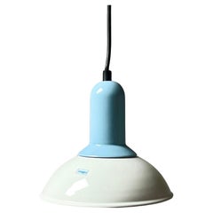 Vintage Ceramic 80s Hanging Lamp by Imago Italy – Retro Charm in Light Blue