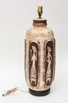 Mesa abstracta de cerámica vintage, lámpara de escritorio de TYE of California Años 60