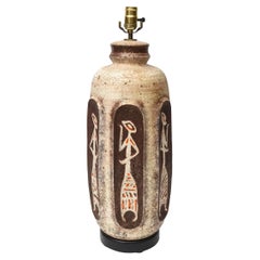 Mesa abstracta de cerámica vintage, lámpara de escritorio de TYE of California Años 60