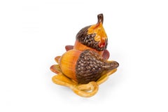 Vintage Ceramic Acorn and Autumn Leaf Salt and Pepper Shaker Set