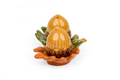 Vintage Ceramic Acorn and Leaf Salt and Pepper Shaker Set