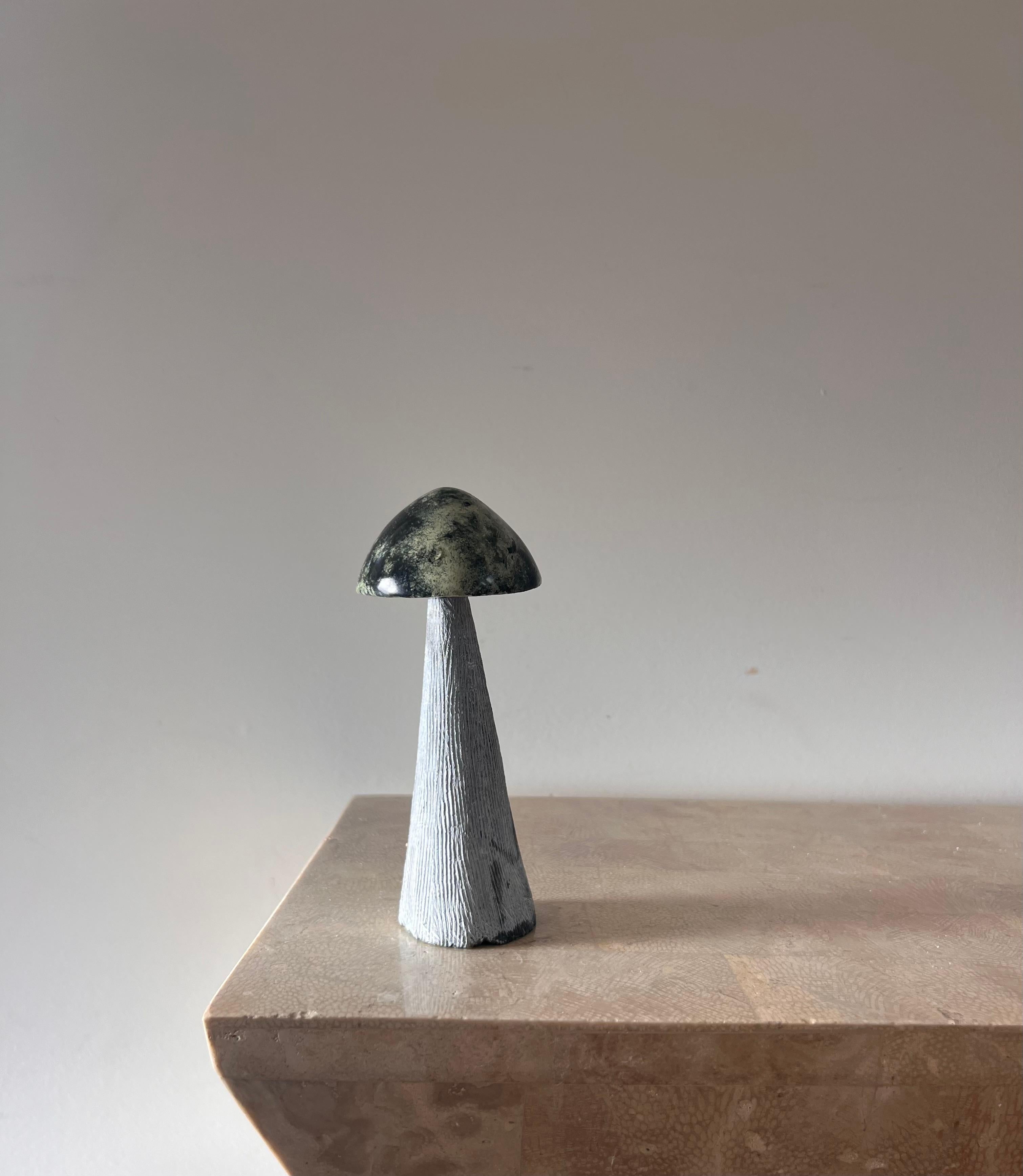 Vintage ceramic and marble mushroom objet d’art, handmade by artist, 1970s For Sale 4