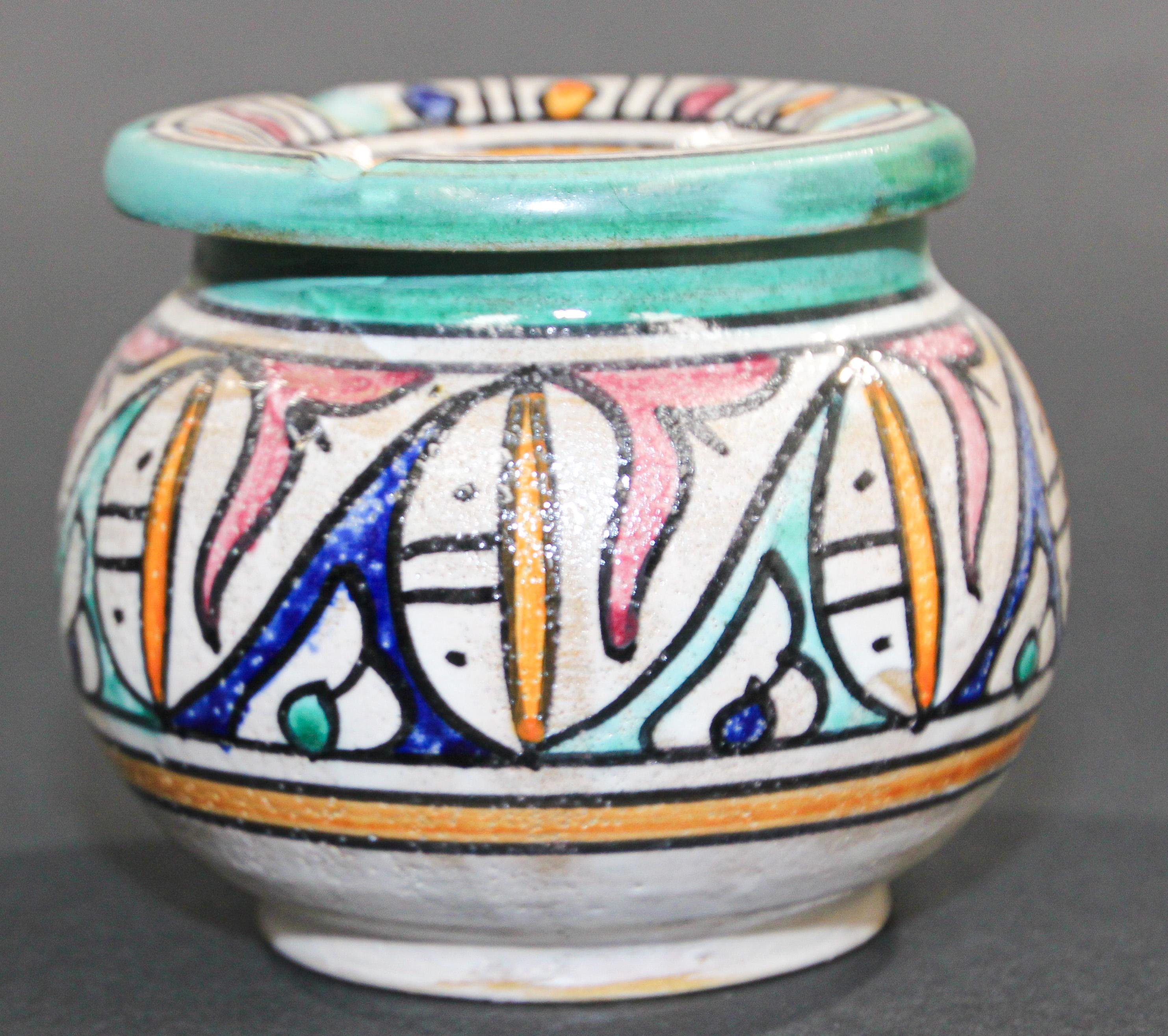20th Century Vintage Ceramic Ashtray from Fez Morocco