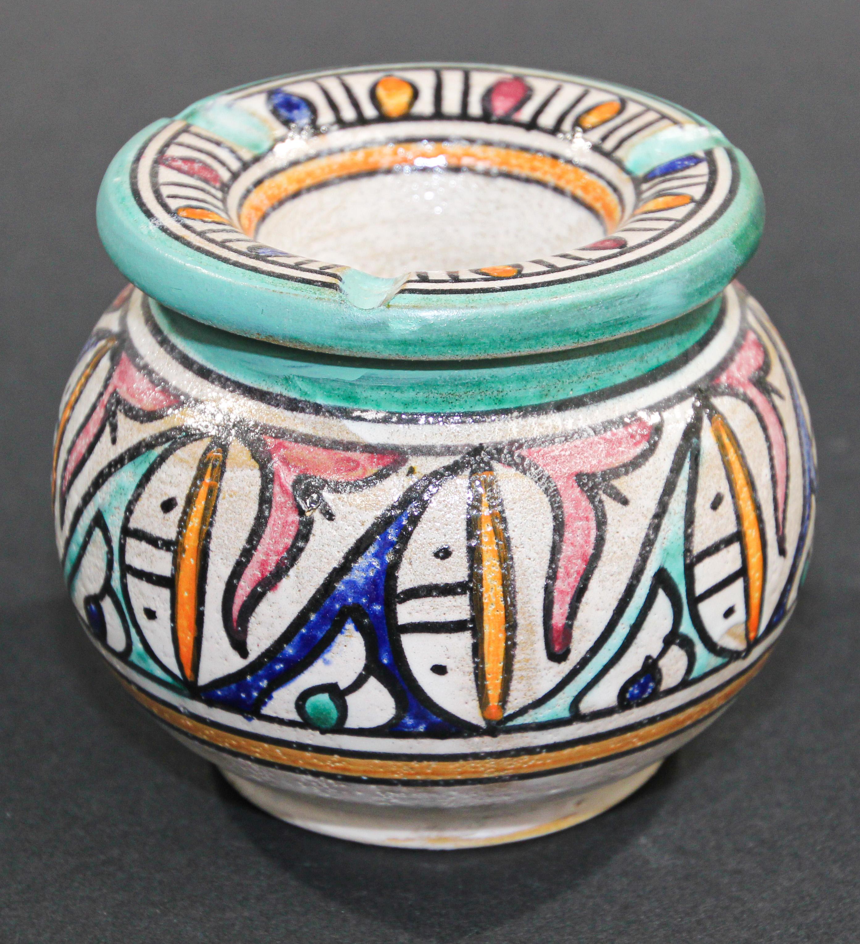 Vintage Ceramic Ashtray from Fez Morocco 2