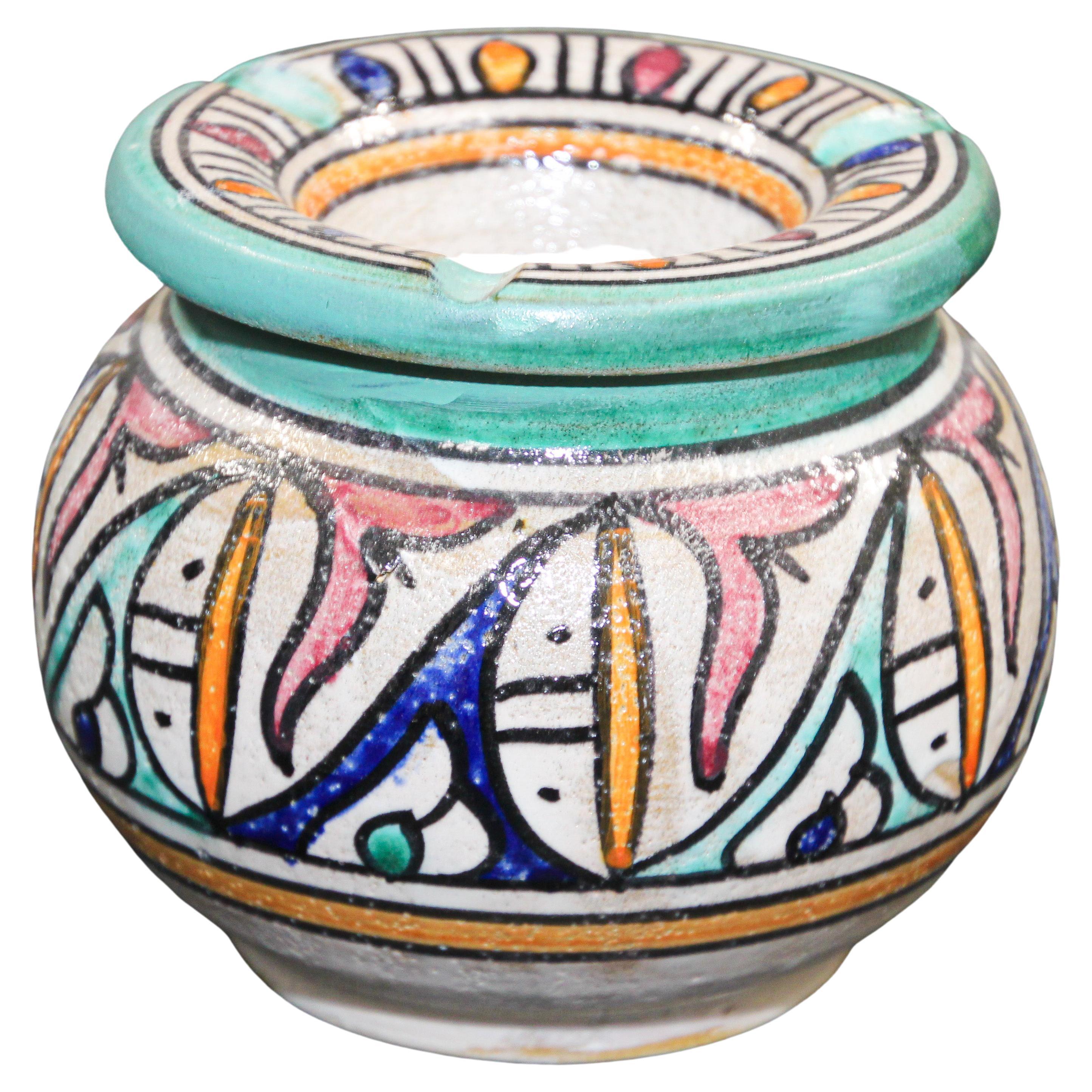 Vintage Ceramic Ashtray from Fez Morocco