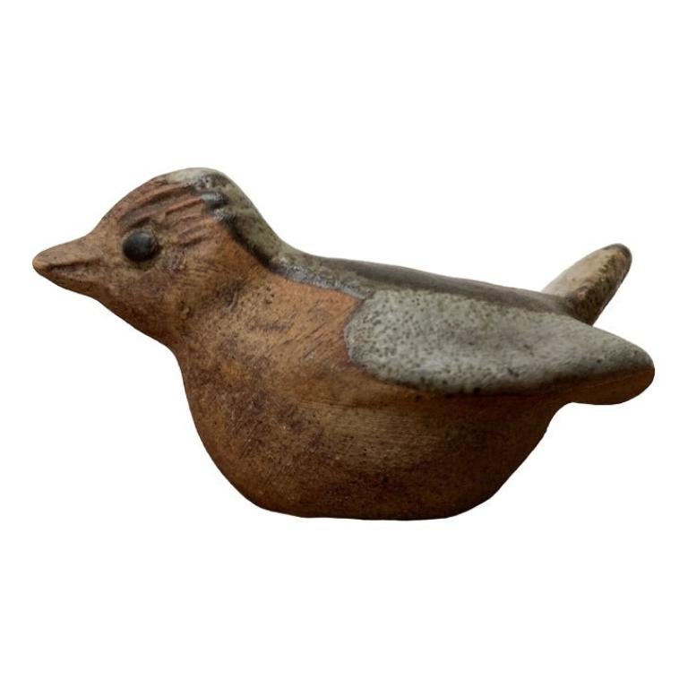 Figurilla vintage de cerámica con forma de pájaro de Treman Pottery, Reino Unido, años 70