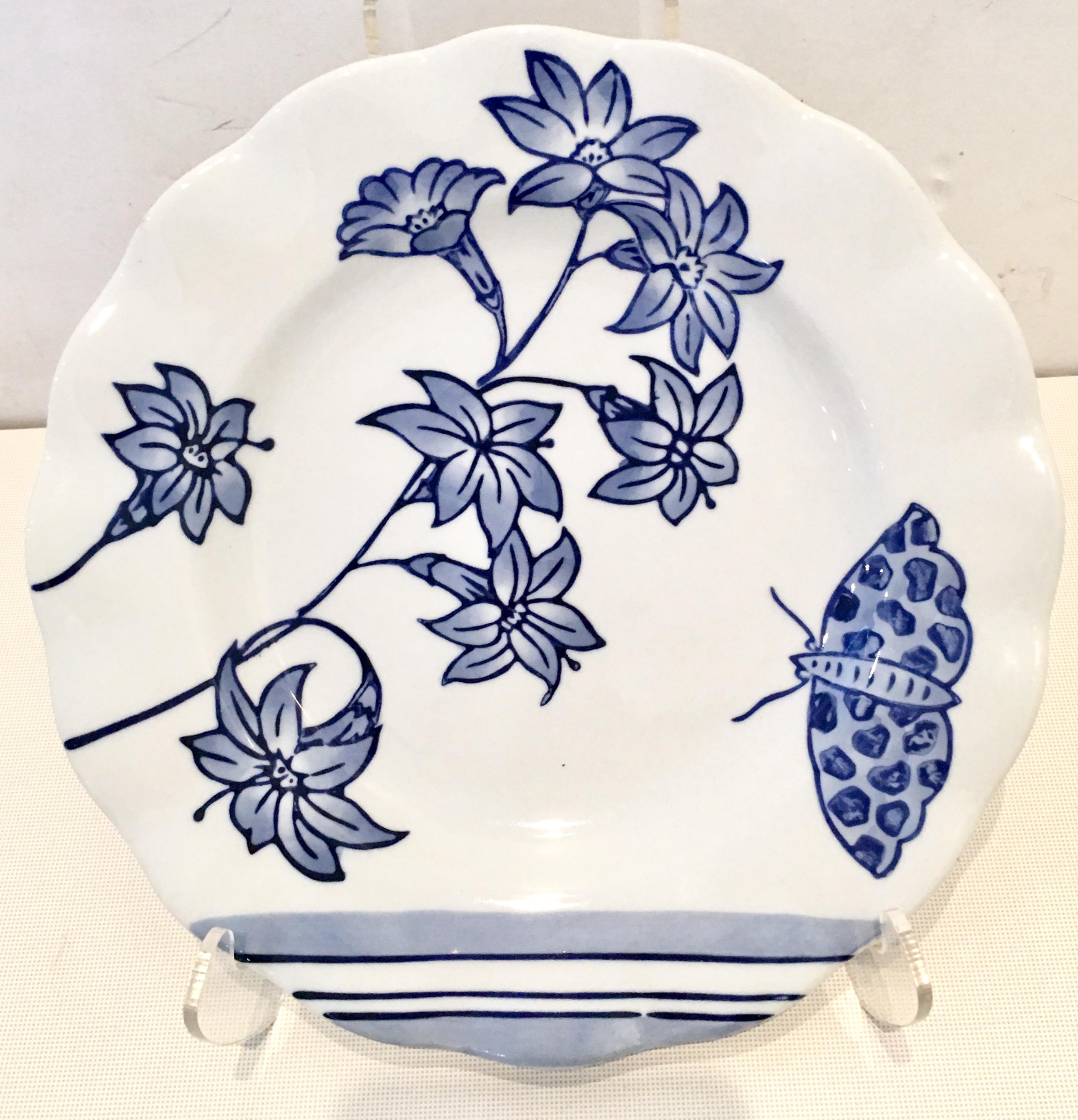 Vintage Ceramic Blue & White Salad/Dessert Plates S/9 by, Creativeco-Op 1