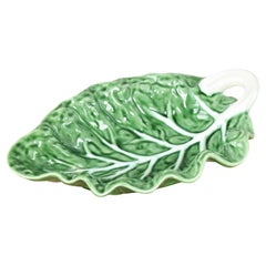 Retro Ceramic Bordallo Pinheiro Cabbage Leaf Salad Bowl, Portugal 60s