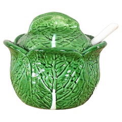 Retro Ceramic Bordallo Pinheiro Cabbage Tureen Bowl, Portugal 60s