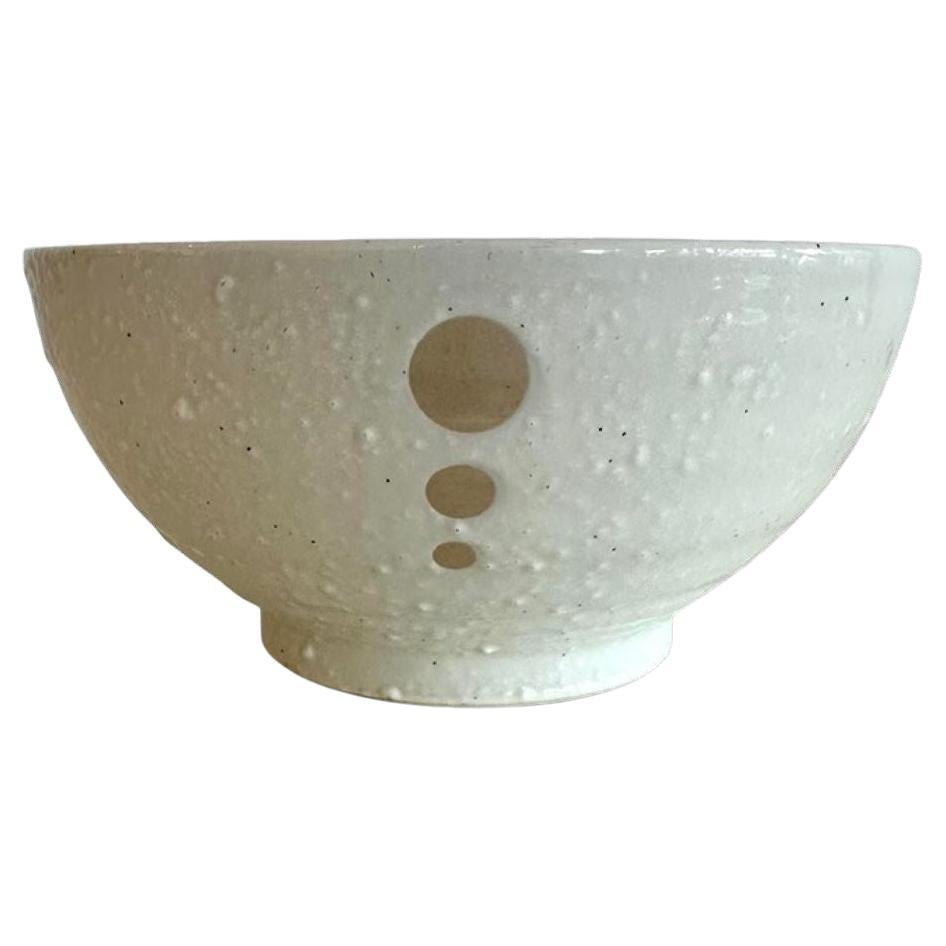 Ciotola in ceramica vintage con dettagli a cerchio