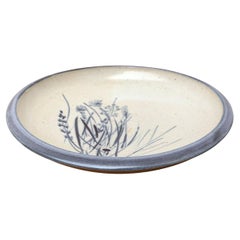 Ciotola in ceramica vintage con motivi floreali, anni '70