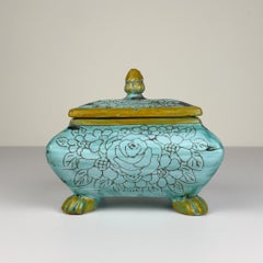 Vintage ceramic box by Maioliche d'arte Cordivani, Ascoli Piceno, Italy 1970s