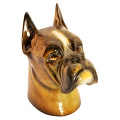 Vintage Ceramic Boxer Dog Head by Rita Susini, 1960s, Italy