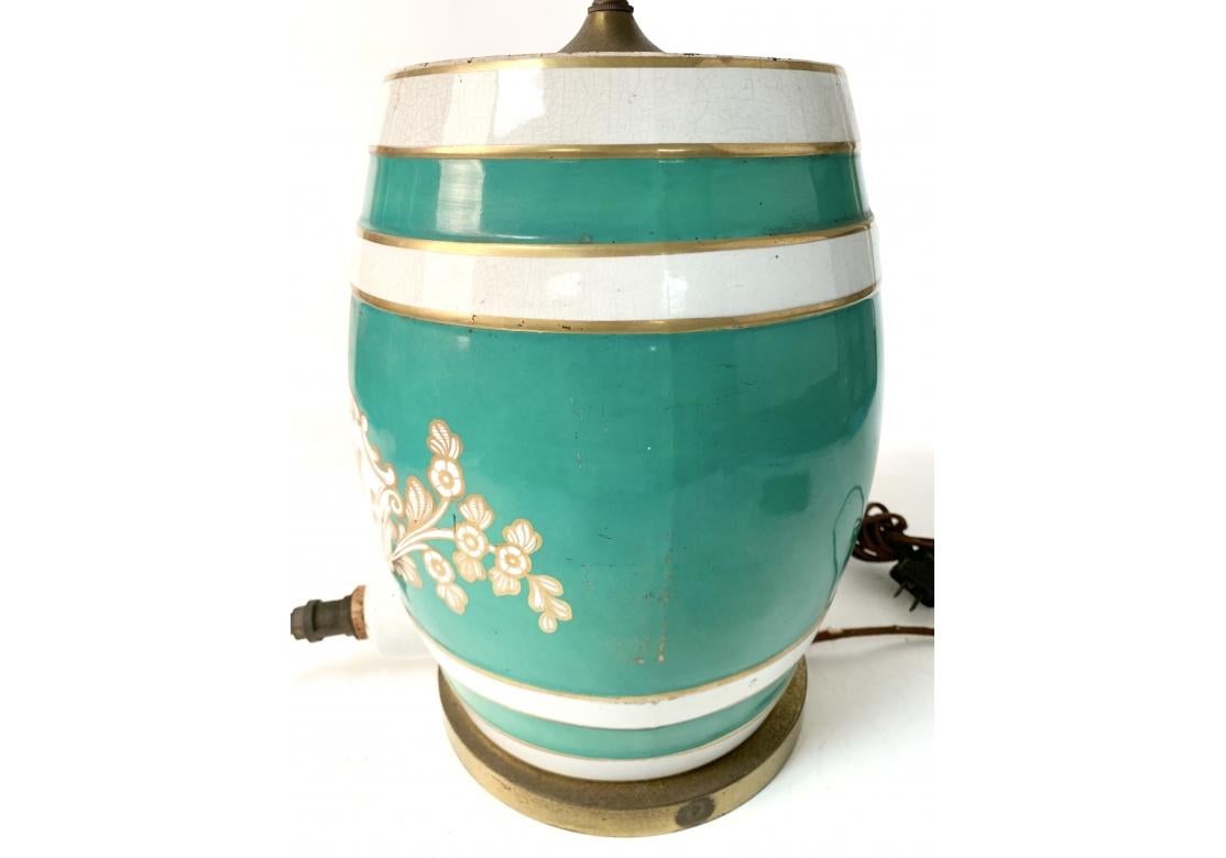 Vintage Ceramic Brandy Jug Mounted As A Lamp For Sale 4