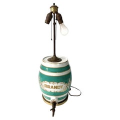 Vintage Ceramic Brandy Jug Mounted As A Lamp