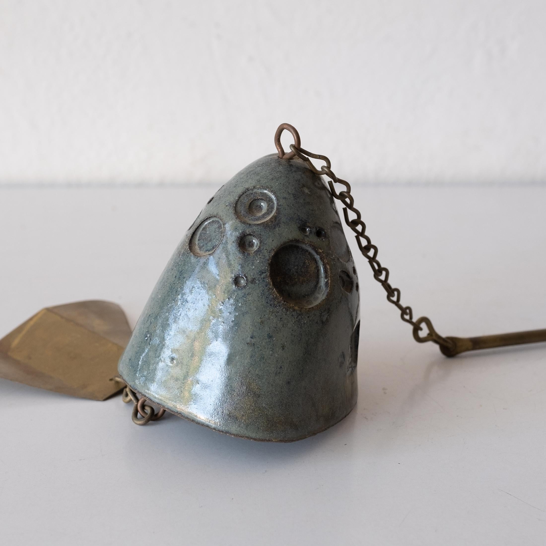 American Vintage Ceramic Bronze Bell by Paolo Soleri