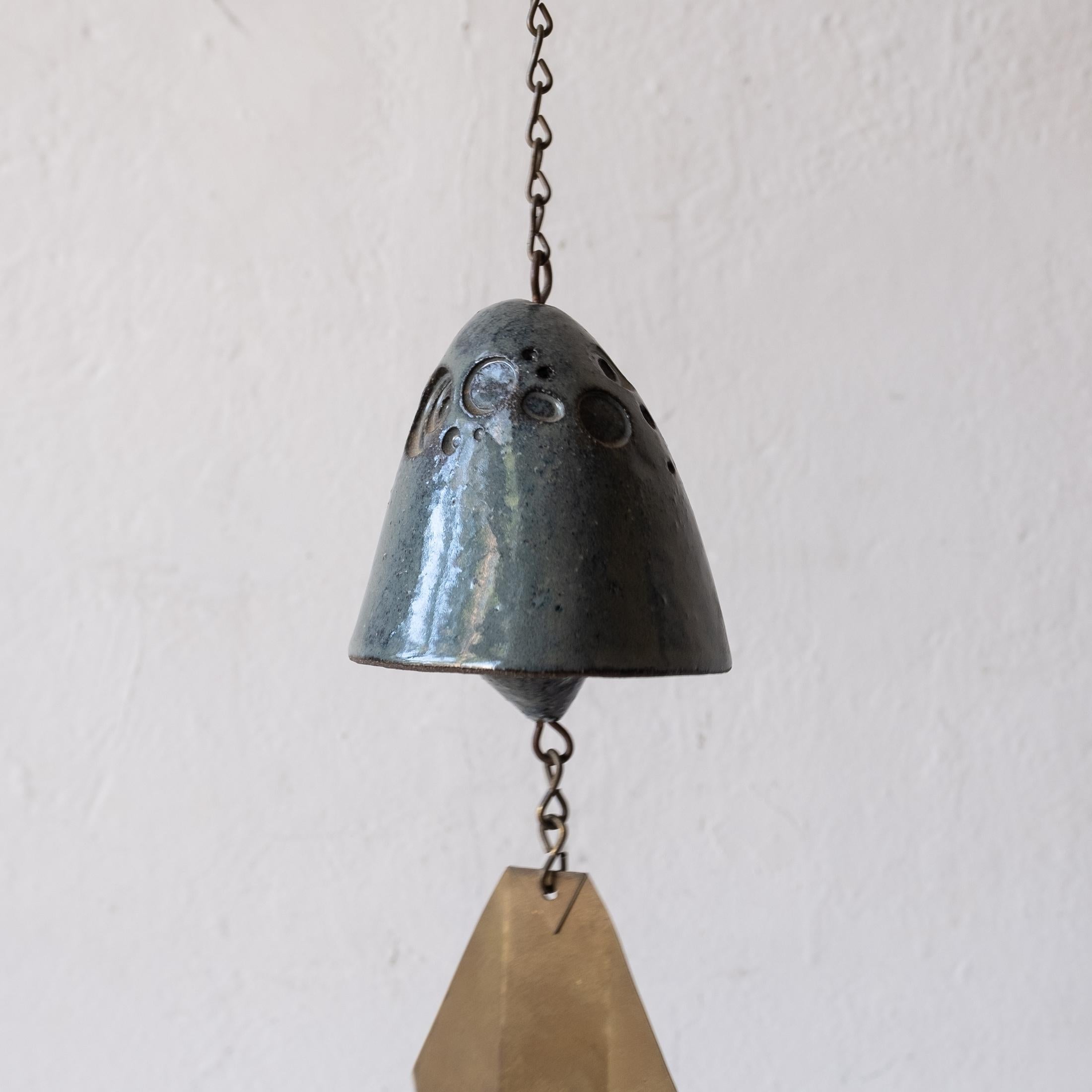 Late 20th Century Vintage Ceramic Bronze Bell by Paolo Soleri