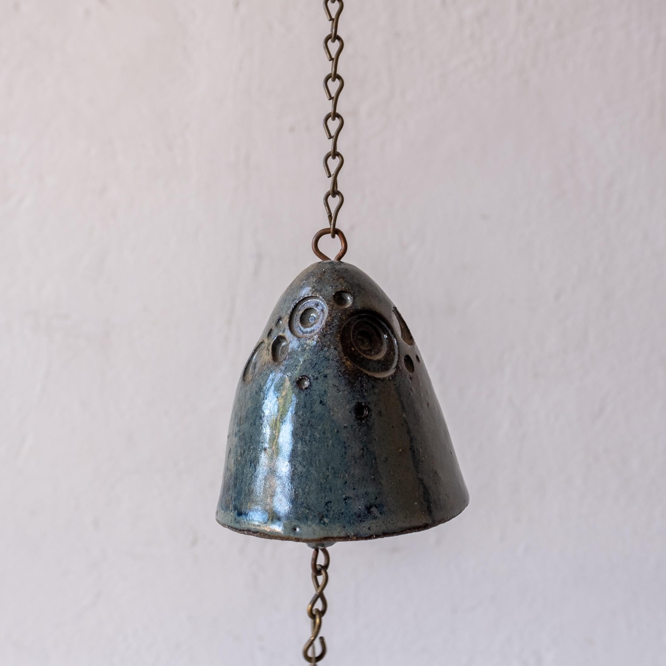 Vintage Ceramic Bronze Bell by Paolo Soleri 1
