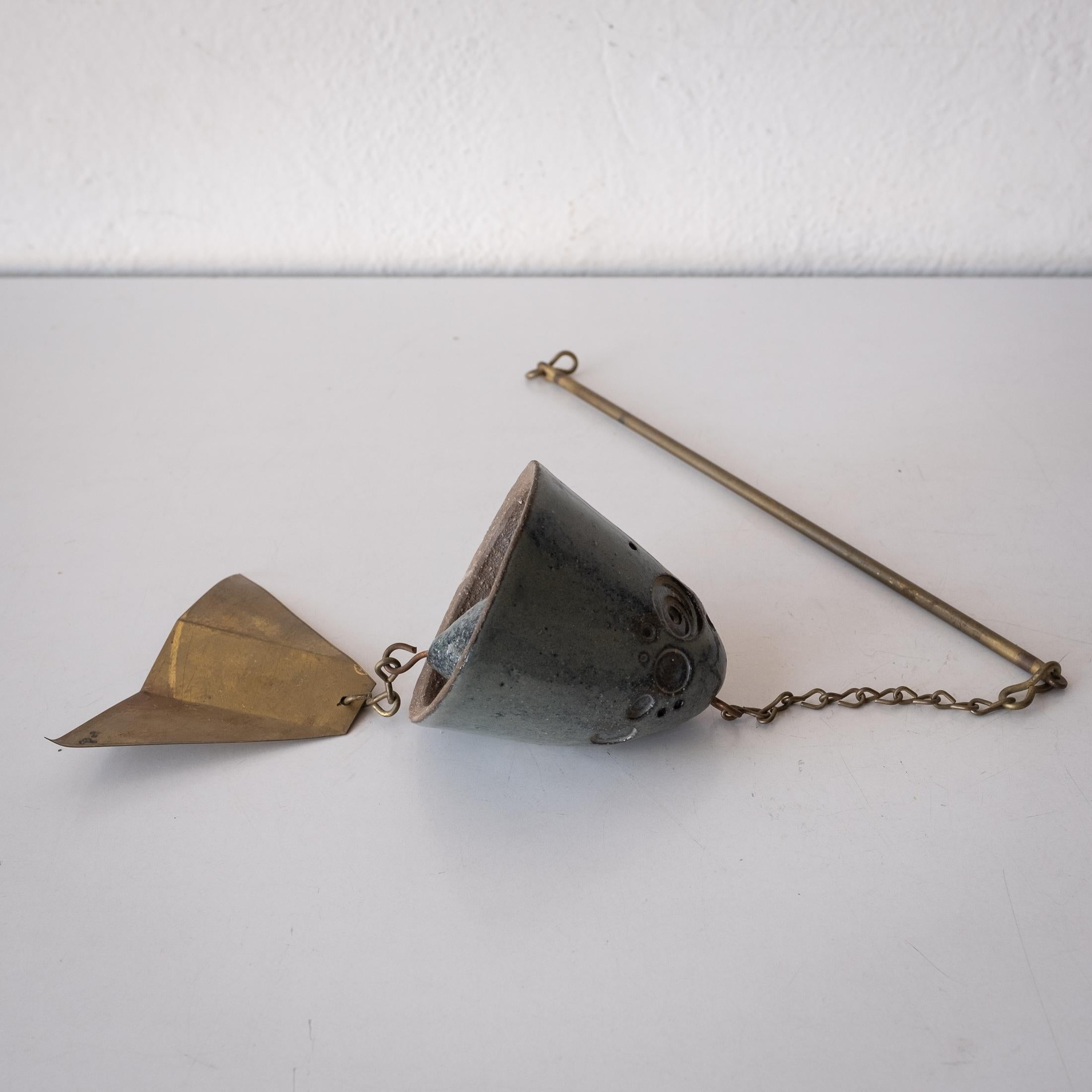 Vintage Ceramic Bronze Bell by Paolo Soleri 2
