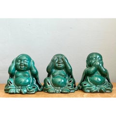 Vintage Ceramic Buddha Figurines - Set of 3