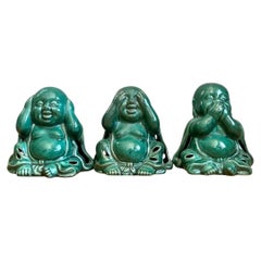 Vintage Ceramic Buddha Figurines - Set of 3