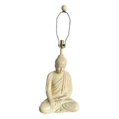 Vintage Ceramic Buddha Sculpture Table Lamp