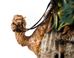 Vintage Ceramic Camel with Bedouin by Friedrich Goldscheider, Wien, 1920s