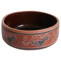 Vintage Ceramic Center Piece Bowl, Mexican Pottery