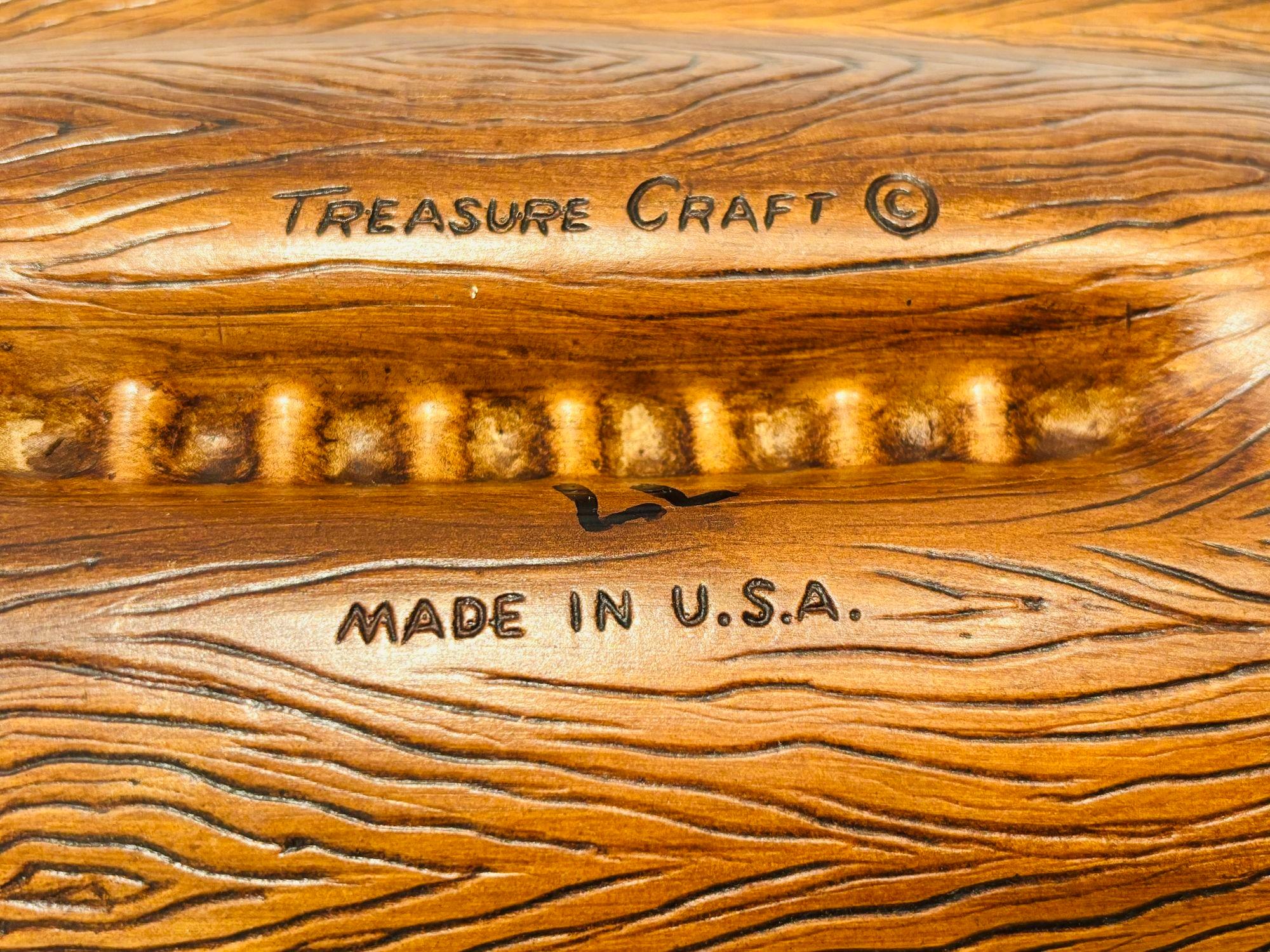 Cenicero de cerámica vintage para puros Esmaltado en verde y marrón de Treasure Craft USA en venta 2