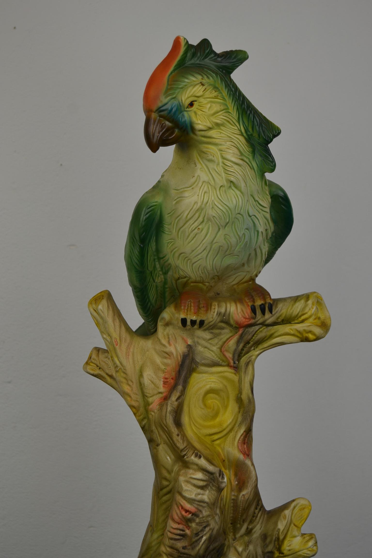 Mid-Century Modern Vintage Ceramic Cockatoo Sculpture 