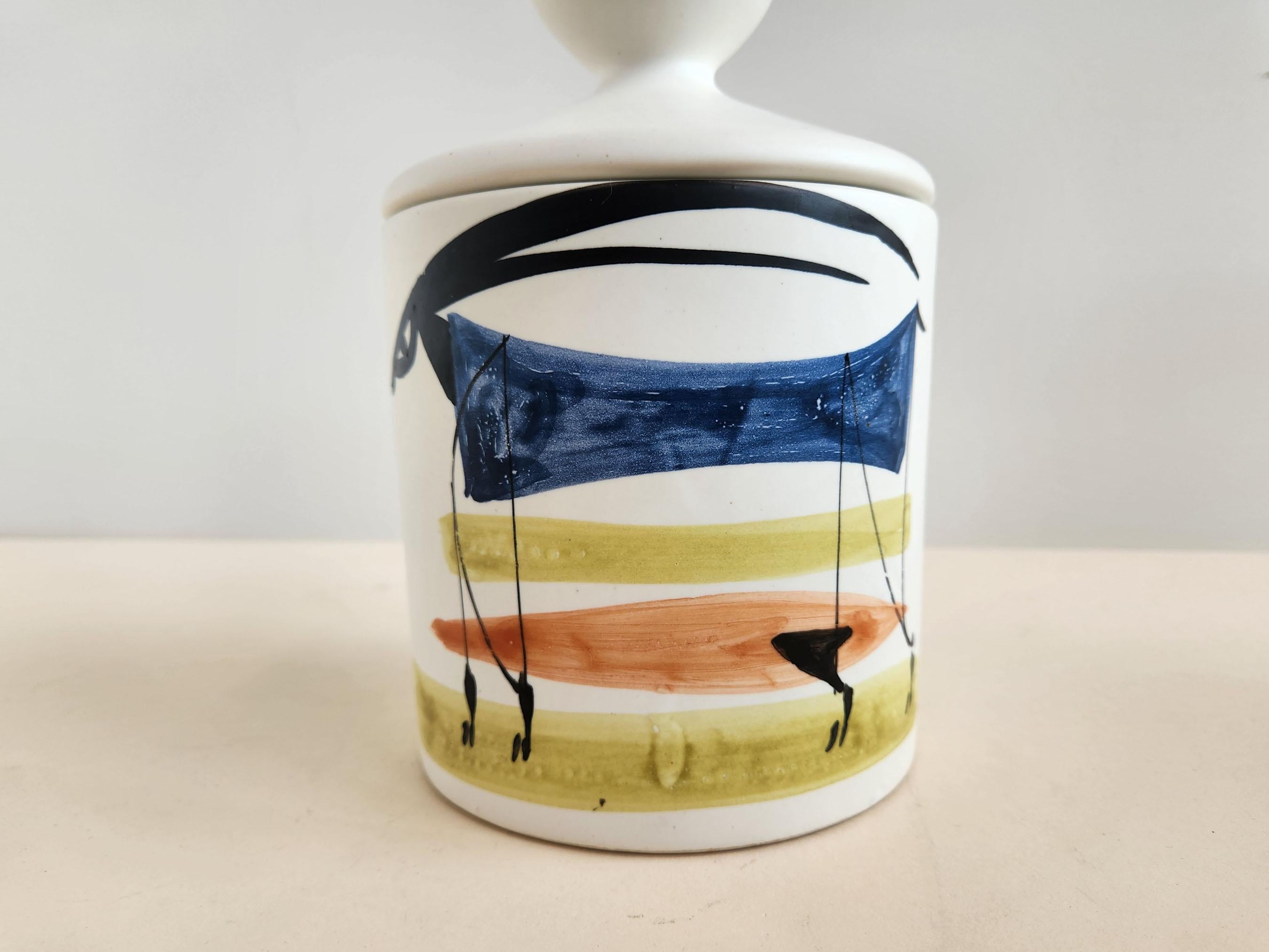 Mid-Century Modern Roger Capron - Vintage Ceramic Coffee Jar with Lid For Sale