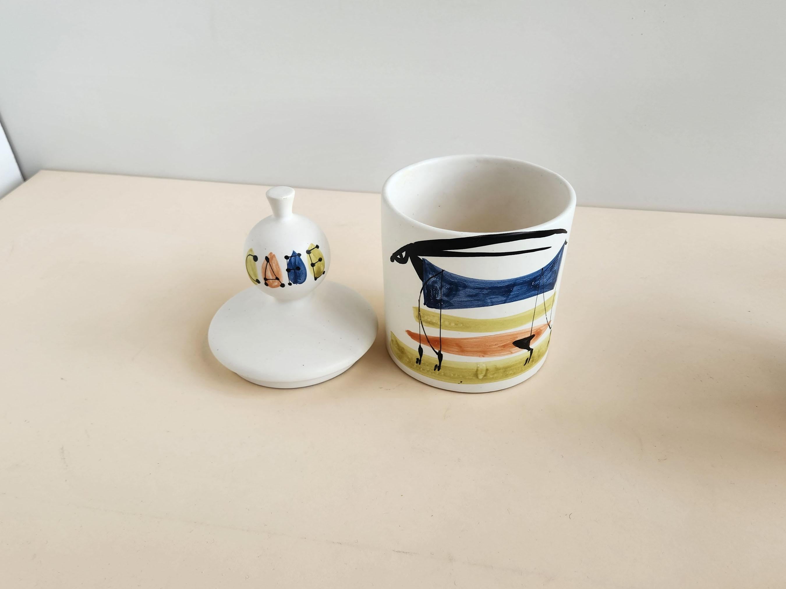 Roger Capron - Vintage Ceramic Coffee Jar with Lid For Sale 1